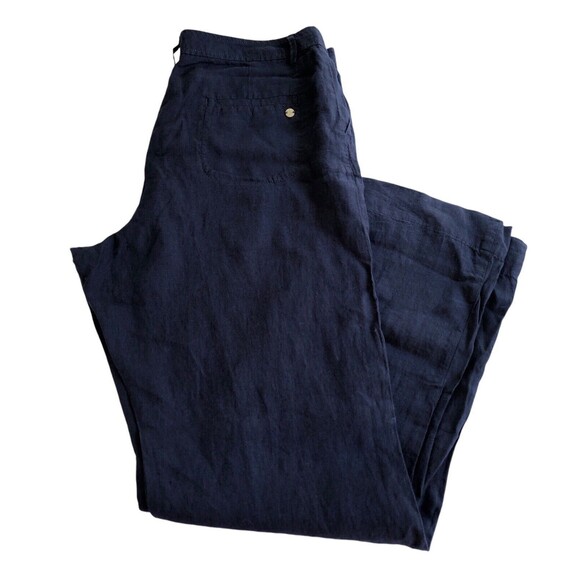 Lilly Pulitzer Breeta Linen Trousers True Navy Size 16 Style #013056 NWT - Picture 6 of 8